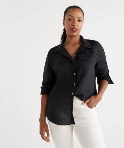 LINEN URBAN SHIRT -Women Clothing Sale 034787 001 01 6