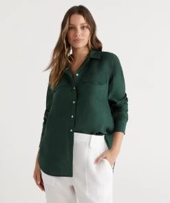 LINEN URBAN SHIRT -Women Clothing Sale 034787 312 01 1 1