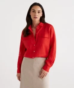 Linen Urban Shirt -Women Clothing Sale 034787 613 01 1 10