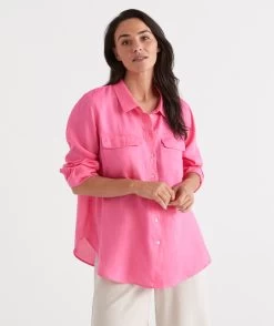Linen Urban Shirt -Women Clothing Sale 034787 662 01 1 3
