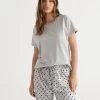 Australian Cotton Contrast Trim Pyjama Top