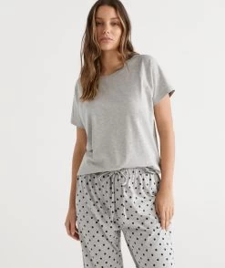 Australian Cotton Contrast Trim Pyjama Top