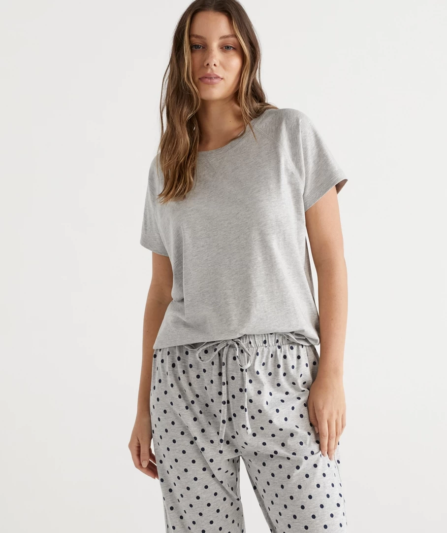 Australian Cotton Contrast Trim Pyjama Top 1 Australian Cotton Contrast Trim Pyjama Top