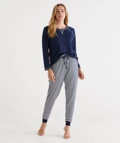 Stripe Australian Cotton Knit Pyjama Pant