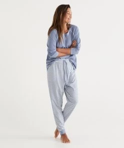 Stripe Australian Cotton Knit Pyjama Pant -Women Clothing Sale 035854 462 01