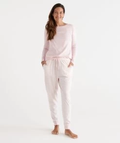 Stripe Australian Cotton Knit Pyjama Pant -Women Clothing Sale 035854 656 01 2