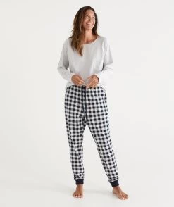 Check Print Australian Cotton Knit Pyjama Pant