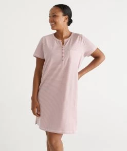 Australian Cotton Stripe Henley Nightie -Women Clothing Sale 035869 690 01 3