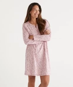 Paisley Print Australian Cotton Henley Nightie