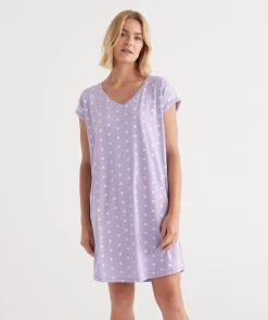 Australian Cotton Spot V Neck Nightie -Women Clothing Sale 035877 522 01 1 4