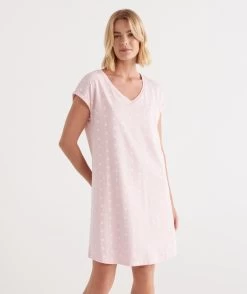 Australian Cotton Spot V Neck Nightie -Women Clothing Sale 035877 656 01 1 5