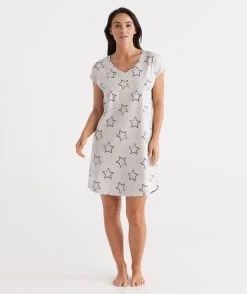 Australian Cotton Star V-neck Nightie -Women Clothing Sale 035882 020 01 5