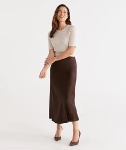 Winter Satin Slip Skirt -Women Clothing Sale 035884 204 01 2 5