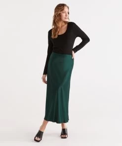 Winter Satin Slip Skirt -Women Clothing Sale 035884 384 01 5 6