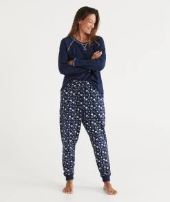Heart Print Australian Cotton Knit Pyjama Pant