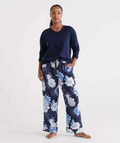 Floral Print Twill Pant