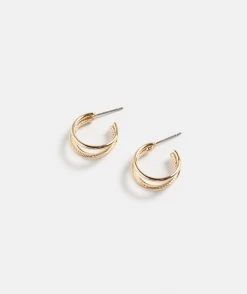 Gold Triple Hoops