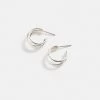 Silver Triple Hoops