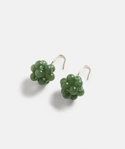 FOREST GREEN BEAD EARRING
