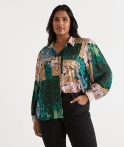 MINERAL PATCHWORK SHIRT 7 MINERAL PATCHWORK SHIRT -Women Clothing Sale 036410 387 01 1 2