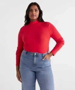 Australian Cotton Rib Mock Top -Women Clothing Sale 036462 613 01 1 6