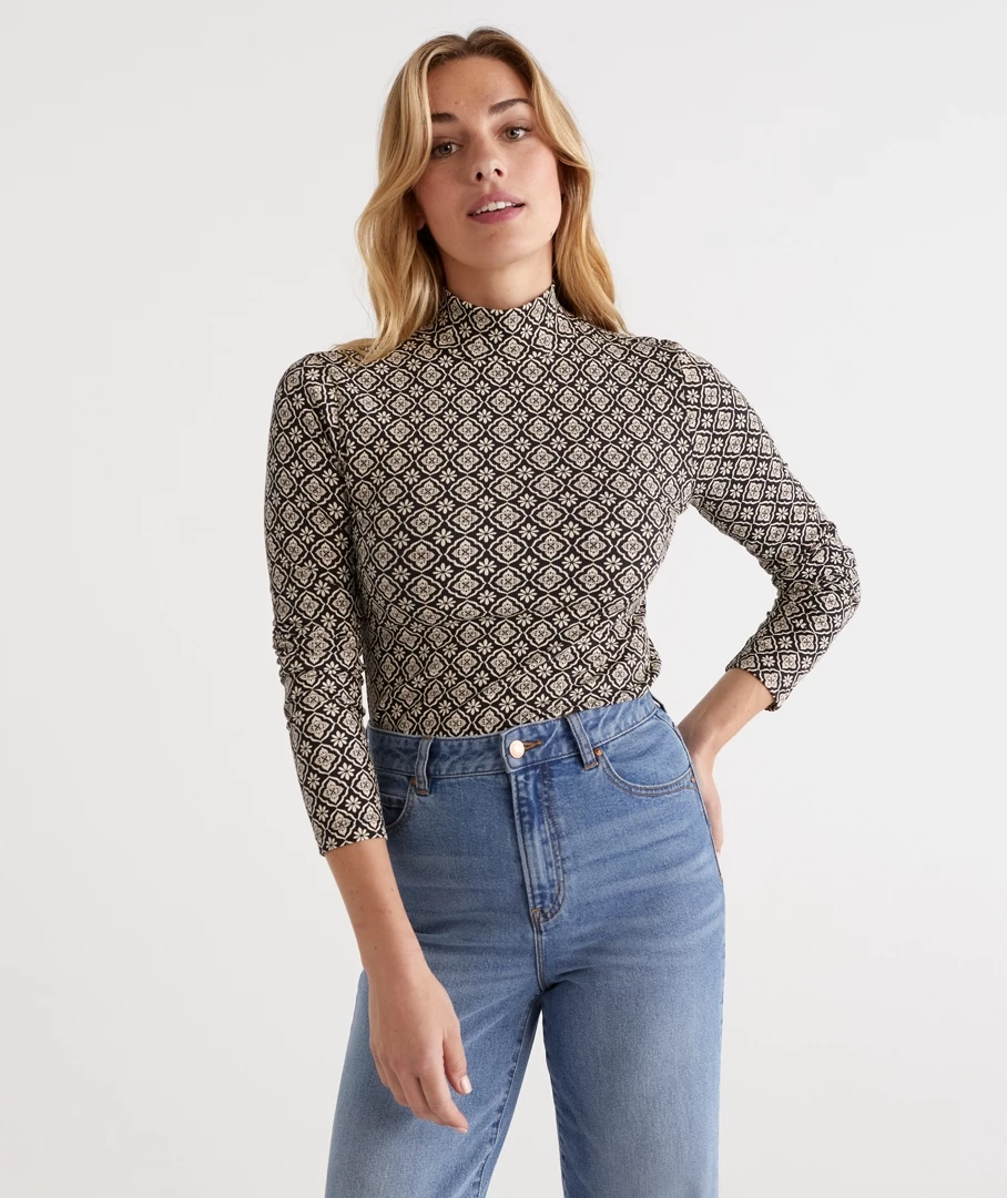 Australian Cotton Stamp Geo Rib Top 5 Australian Cotton Stamp Geo Rib Top - Image 5