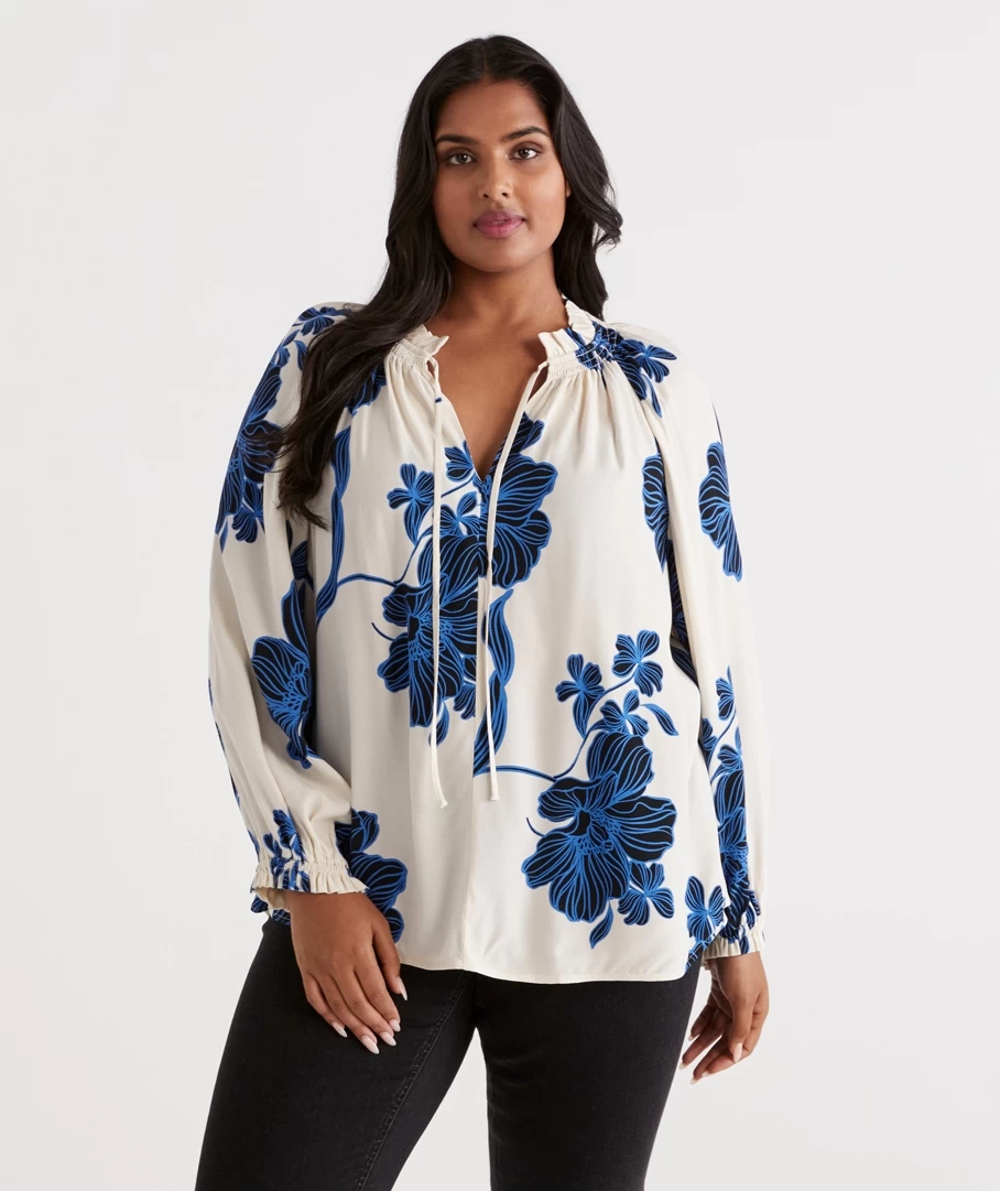 LINEAR FLORAL BLOUSE 1 LINEAR FLORAL BLOUSE