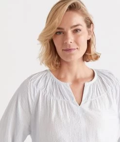 TEXTURED BLOUSE -Women Clothing Sale 036504 422 01