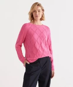 Cotton Nep Cable Pullover -Women Clothing Sale 036528 662 01 6