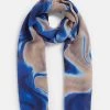 Pleated Sapphire Marble Scarf