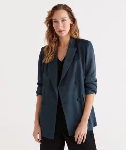 Satin Blazer -Women Clothing Sale 036604 350 01 3