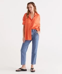Australian Cotton Carpenter Pocket Detail Jean -Women Clothing Sale 036615 460 01 2