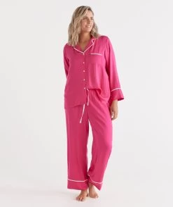 BCNA Soft Satin Pink Pyjama Set -Women Clothing Sale 036619 650 01 2 11