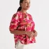 Gathered Neck Layered Floral Top