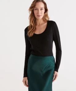 Wool Blend Scoop Top -Women Clothing Sale 036629 001 01 3