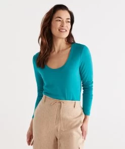 Wool Blend Scoop Top -Women Clothing Sale 036629 311 01