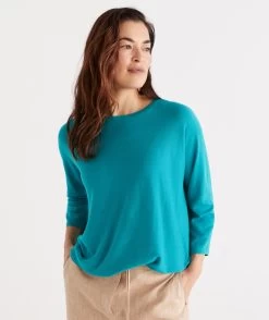 Cotton Curved Hem Pull Over -Women Clothing Sale 036632 311 01