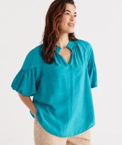 DRAPE NECK TOP -Women Clothing Sale 036635 311 01 3