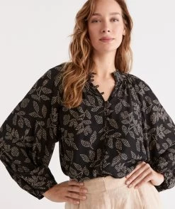 SPOTTED LEAF TOP -Women Clothing Sale 036636 001 01 5