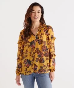 VINE PRINT TOP -Women Clothing Sale 036639 206 01 2