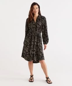SPOTTED LEAF DRESS -Women Clothing Sale 036649 001 01 5