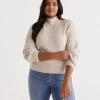 Lofty Mock Neck Blouson Pullover