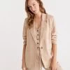 Single Breasted Birch Linen Blazer