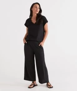 Flat Front Culotte -Women Clothing Sale 036660 001 01 2 7