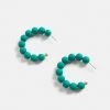 Fern Matte Beaded Hoop Earring