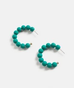 Fern Matte Beaded Hoop Earring