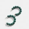 DARK FERN MATTE BEAD EARRING