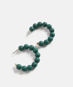 DARK FERN MATTE BEAD EARRING