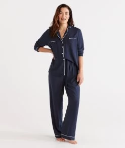 Solid Deep Navy Pyjama Set