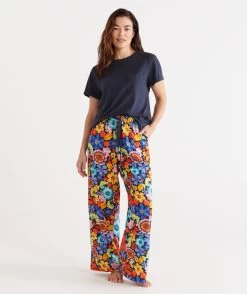 Floral Print Wide Leg Pyjama Pant -Women Clothing Sale 036689 910 01 3